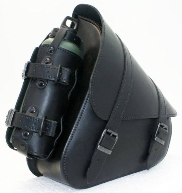 Leather Bag with Bottle Holder Softail / Rear Swingarm Leather Bag with Bottle holder