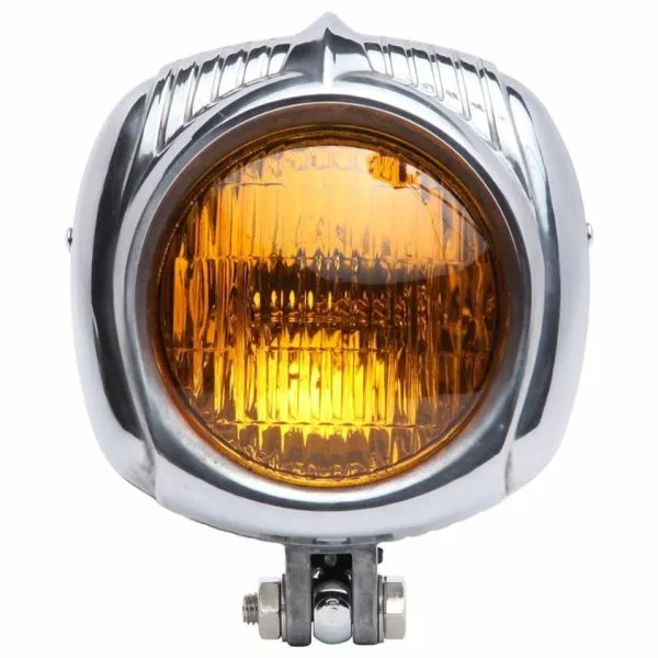 Vintage Bobber Headlight Yellow optics