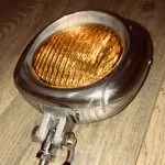 Vintage Bobber Headlight, Yellow Optics - View 12 - Holdfast