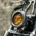 Vintage Bobber Headlight, Yellow Optics - View 2 - Holdfast