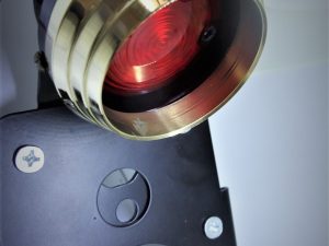 Motorrad Seitenschild Bremslicht Messing "Eisen"