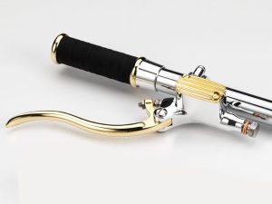 DELUXE LINE BRAKE MASTER CYLINDER 12mm (15/32”) ALUMINUM & BRASS (polish)
