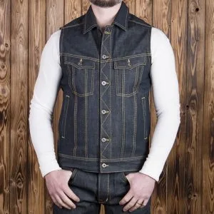 Cut Denim Biker 1963 Roamer Weste 11oz Metall - Holdfast
