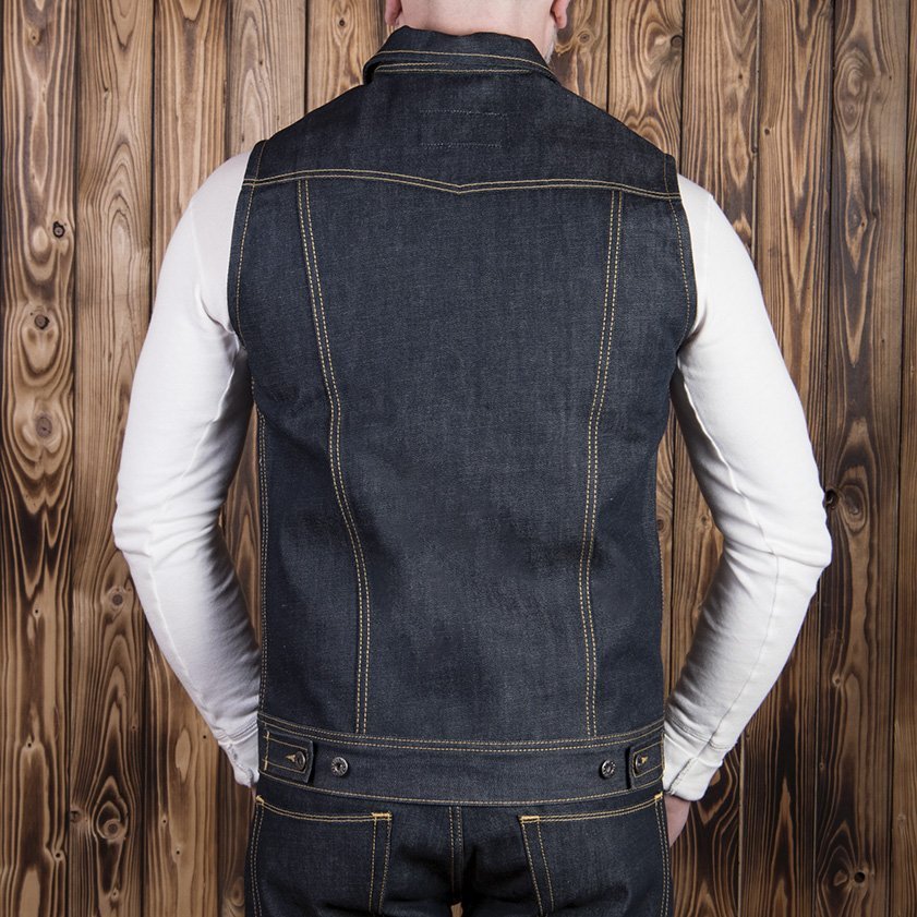 Cut Denim Biker 1963 Roamer Vest 11oz metal - Vue 3 - Holdfast