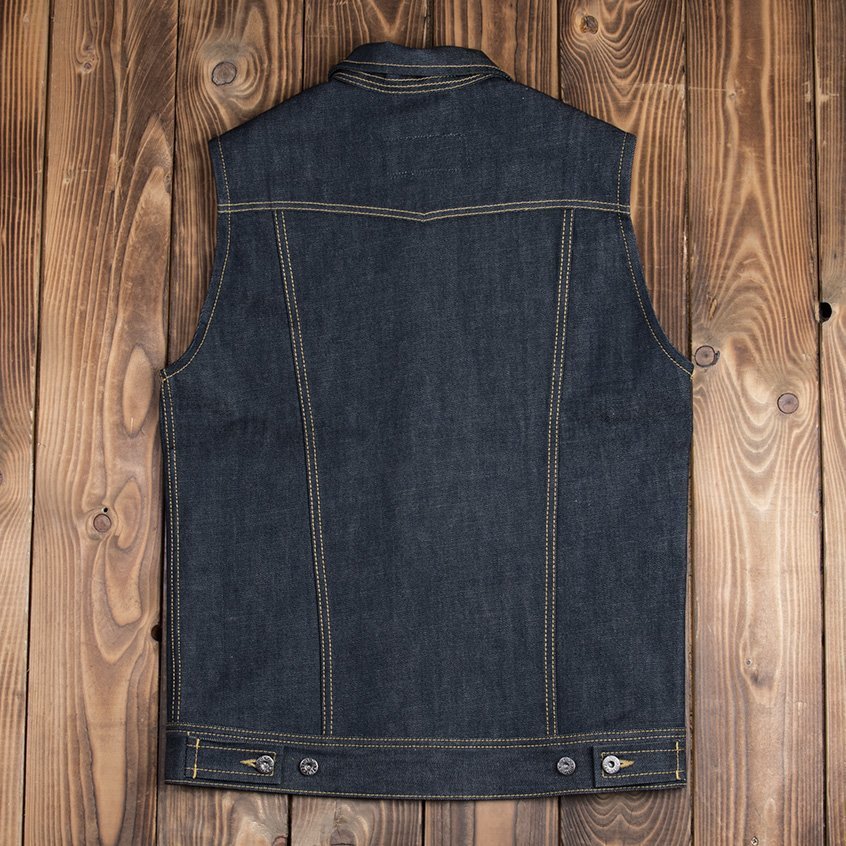 Cut Denim Biker 1963 Roamer Vest 11oz metal - Vue 5 - Holdfast