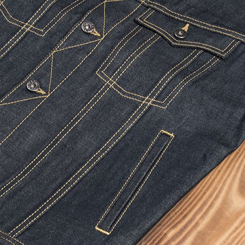 Cut Denim Biker 1963 Roamer Vest 11oz metal - Vue 6 - Holdfast