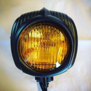 Phare moto bobber noir Vintage optique Jaune - Holdfast
