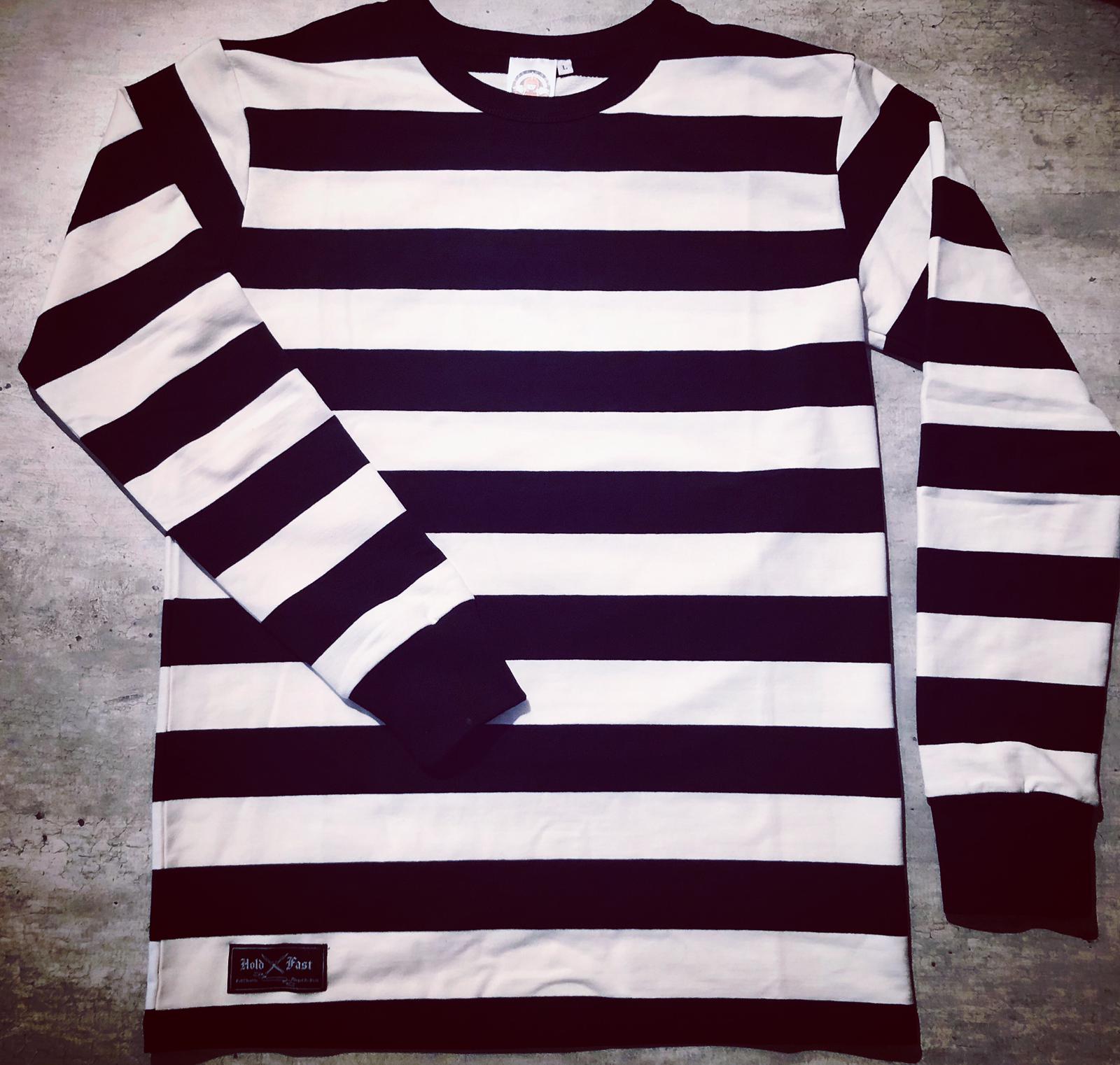 pull-prisonnier-rayé-noir-blanc-hold-fast-coton-manche-longues