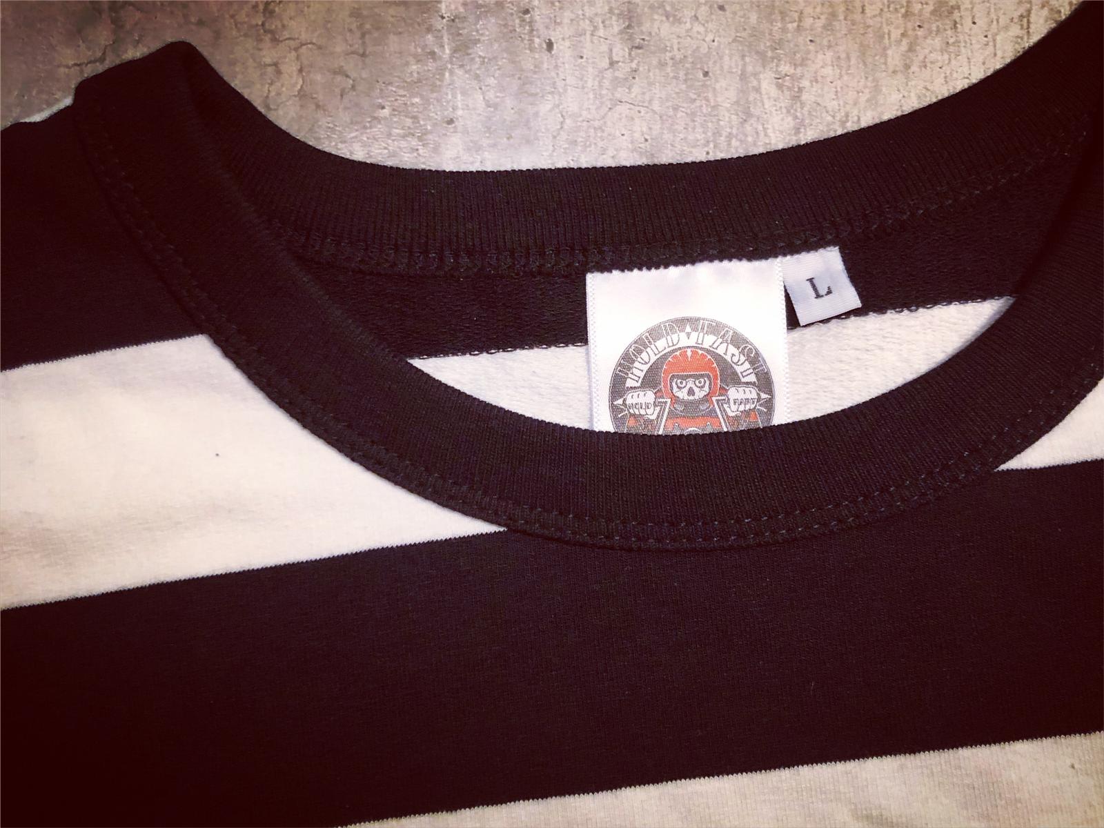 pull-prisonnier-rayé-noir-blanc-hold-fast-coton-etiquette-biker