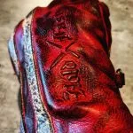 Guantes de moto Hold Fast de cuero rojo, estilo vintage de 1971, marca Le Mans - costuras detalladas - Holdfast