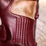 Gants Cuir Moto Rouge Racing Vintage Hold Fast - poignet - Holdfast