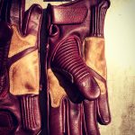 Gants Cuir Moto Rouge Racing Vintage Hold Fast - detail coutures - Holdfast