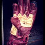 Gants Cuir Moto Rouge Racing Vintage Hold Fast - vue arriere - Holdfast