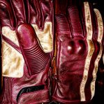 Gants Cuir Moto Rouge Racing Vintage Hold Fast - fermeture - Holdfast
