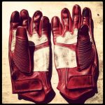 Gants Cuir Moto Rouge Racing Vintage Hold Fast - dessus - Holdfast