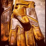 Handschuhe-Leder-Motorrad-Le Mans-1971-Vintage-Holdfast-Finger