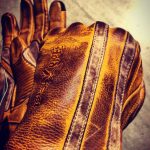 Handschuhe-Leder-Motorrad-Le Mans-1971-Vintage-Holdfast-links