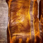 Motorrad-Lederhandschuhe-le mans-1971-vintage-Holdfast-gelb-zurück