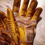 Handschuhe-Leder-Motorrad-Le Mans-1971-Vintage-Holdfast-Palm-Hand
