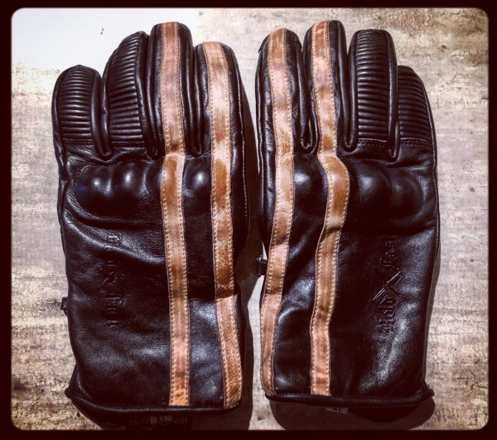 Gants Cuir Moto Noir Vintage "1971 Le Mans" Hold Fast