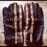 Gants cuir moto noir vintage 1971 Le Mans Hold Fast