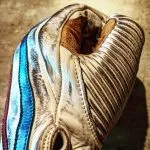 Gants moto Cuir Blanc 1971 Le Mans - detail coutures - Holdfast