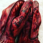 Gants cuir moto rouge Red Bloody 1936 Hold Fast