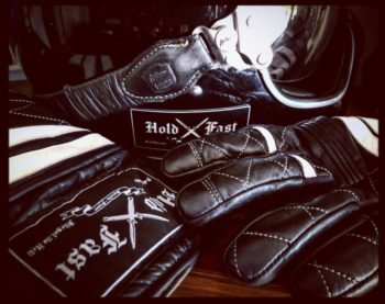 GANTS CUIR JAPAN STYLE MATELASSES HOLD FAST FULL THROTTLE - dos de la main - Holdfast