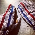 Gants moto Cuir Blanc 1971 Le Mans - poing ferme - Holdfast