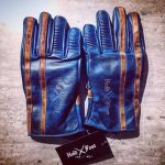 Gants Cuir moto Bleu Pétrole "1971 Le Mans" ultra-patina — vue 1