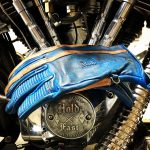 Gants Cuir moto Bleu Pétrole "1971 Le Mans" ultra-patina — vue 4