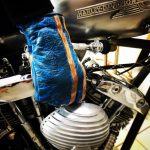 Gants Cuir moto Bleu Pétrole "1971 Le Mans" ultra-patina — vue 7