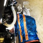 Gants Cuir moto Bleu Pétrole "1971 Le Mans" ultra-patina — vue 8