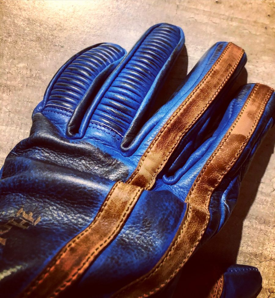 Gants Cuir Bleu Pétrole 1971 Le Mans - fermeture - Holdfast