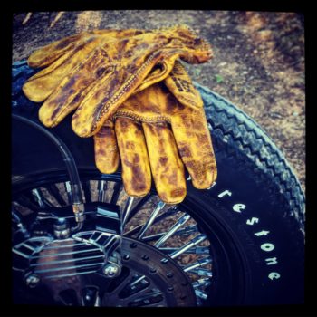Gants cuir bronze 1936 Hold Fast Motostuka - detail doigts - Holdfast