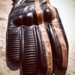 Black Leather Gloves 1971 Le Mans - back of hand - Holdfast