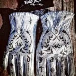 1340 HOLD FAST TATTOO GUANTES DE CUERO BLANCO PATINADO - vista lateral - Holdfast