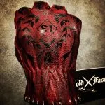1340 HOLD FAST TATTOO RED PATINA LEATHER GLOVES - stitching detail - Holdfast