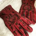 1340 HOLD FAST TATTOO RED PATINA LEATHER GLOVES - door - Holdfast