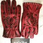 1340 HOLD FAST TATTOO RED PATINA LEATHER GLOVES - finger detail - Holdfast
