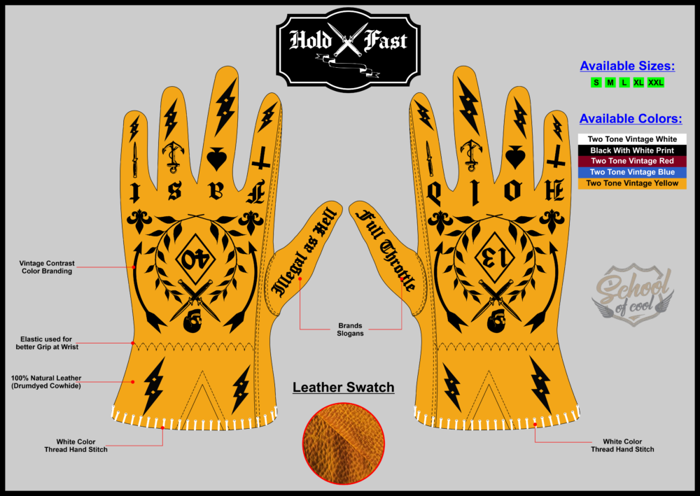 Guantes-cuero-moto-tatuajes-tatuajes-sujecion-piel de becerro-motero-personalizados-diagrama