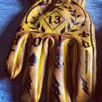 1340 HOLD FAST TATTOO LEATHER GLOVES Bronze - wrist - Holdfast