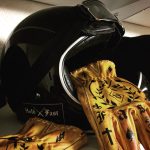 Gloves-leather-motorcycle-tattoo-tattooed-holdfast-calfskin-biker-custom-helmet