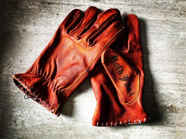 Motorradhandschuhe Aus Echtem Rindsleder - Retro Cafe Racer Stil In Rot, Größe XL