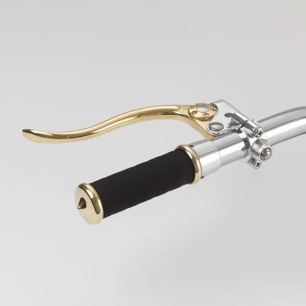 Poignées Moto Vintage KustomTech Nastro Telato Tissu et Laiton — Guidon 1 Pouce