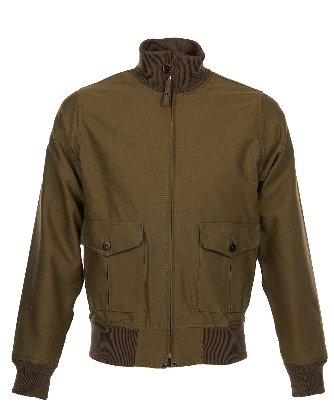 USN-Fliegerjacke 37-J-1 von 1938, Kadettengrün – Ansicht 2 – Halteklammer