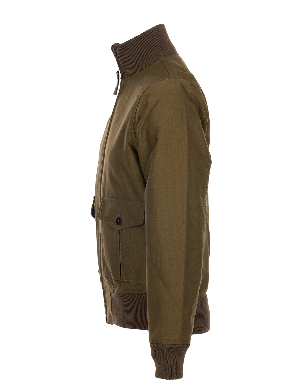 USN-Fliegerjacke 37-J-1 von 1938, Kadettengrün – Ansicht 4 – Halteklammer