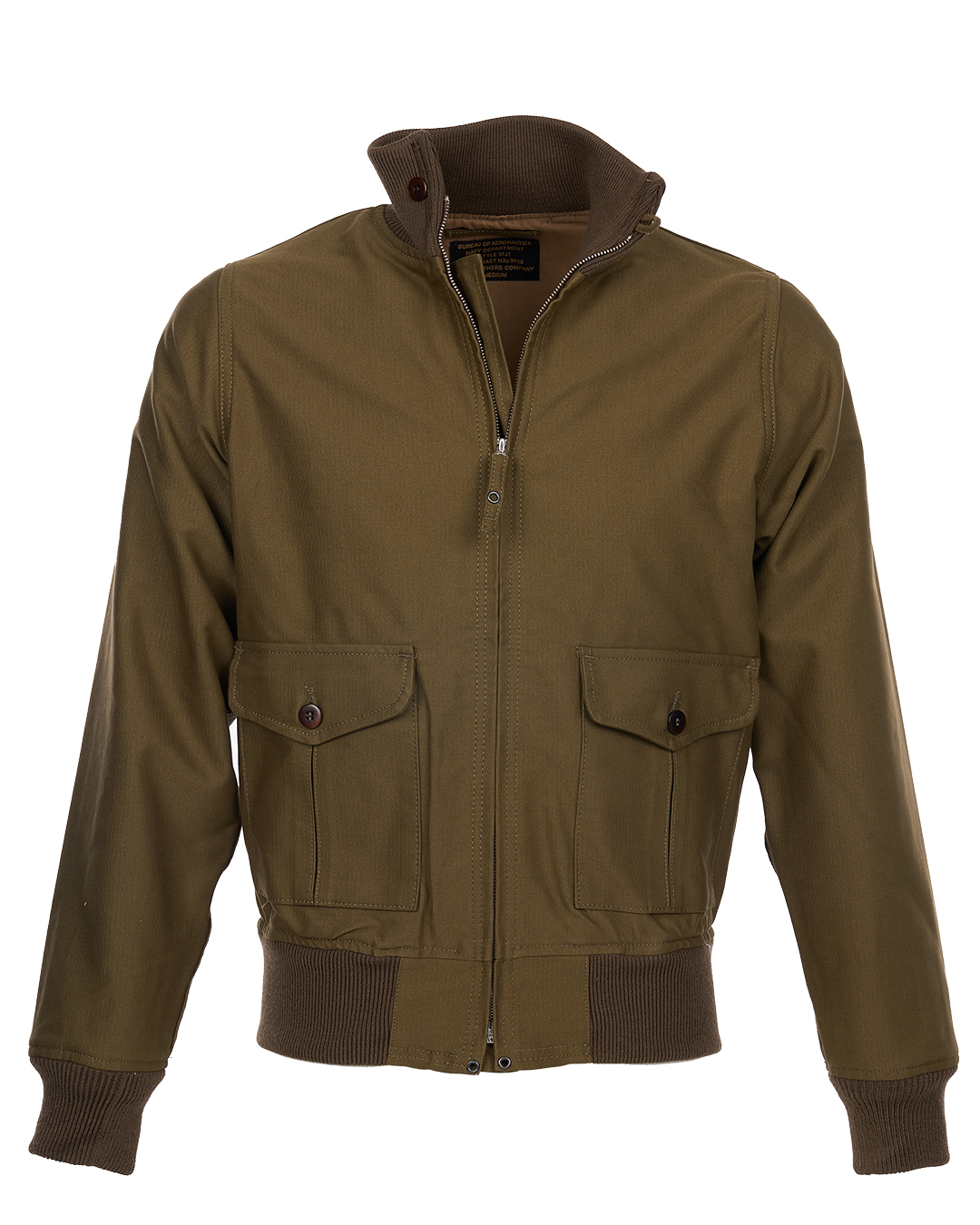 USN-Fliegerjacke 37-J-1 von 1938, Kadettengrün – Ansicht 5 – Halteklammer