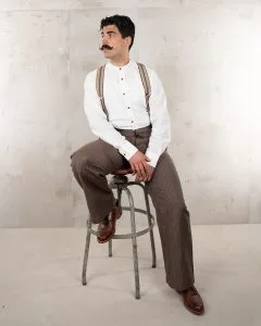 1905 Hauler Pant Alameda Pike Brothers pantalon vue de face avec bretelles