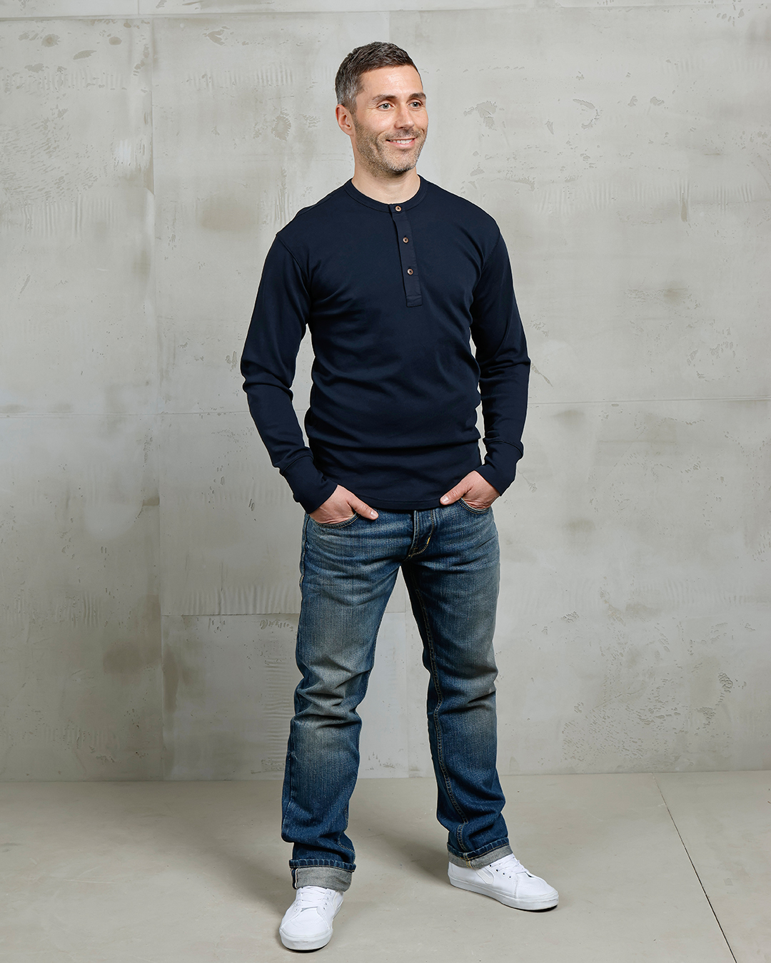 Pike Brothers 1927 Henley Shirt Long Sleeve Mojave Blue - lifestyle vintage - vintage workwear Holdfast